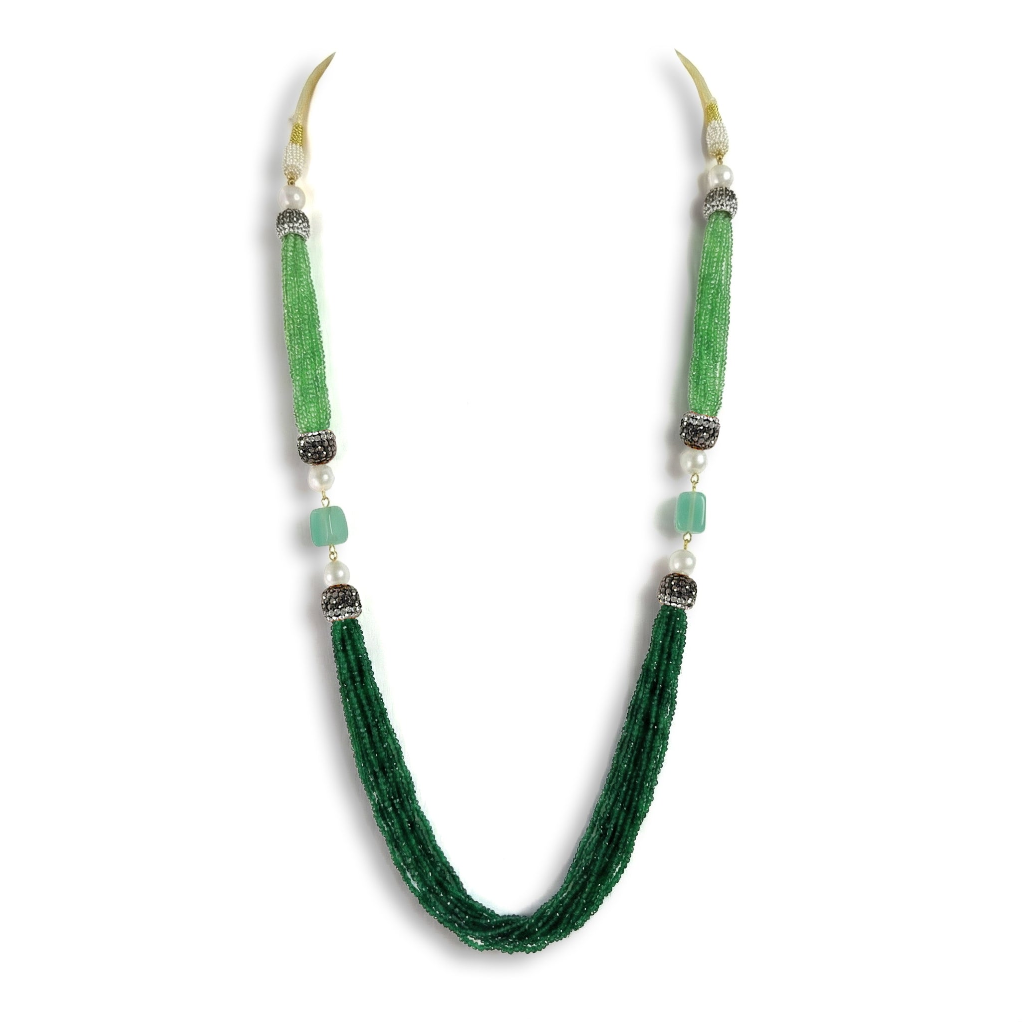 Sanakadi Celebration Long Necklace - Premium Designer jewelry for Women and Girls, Seed Beads & Crystal tassel SL-2005 Main image