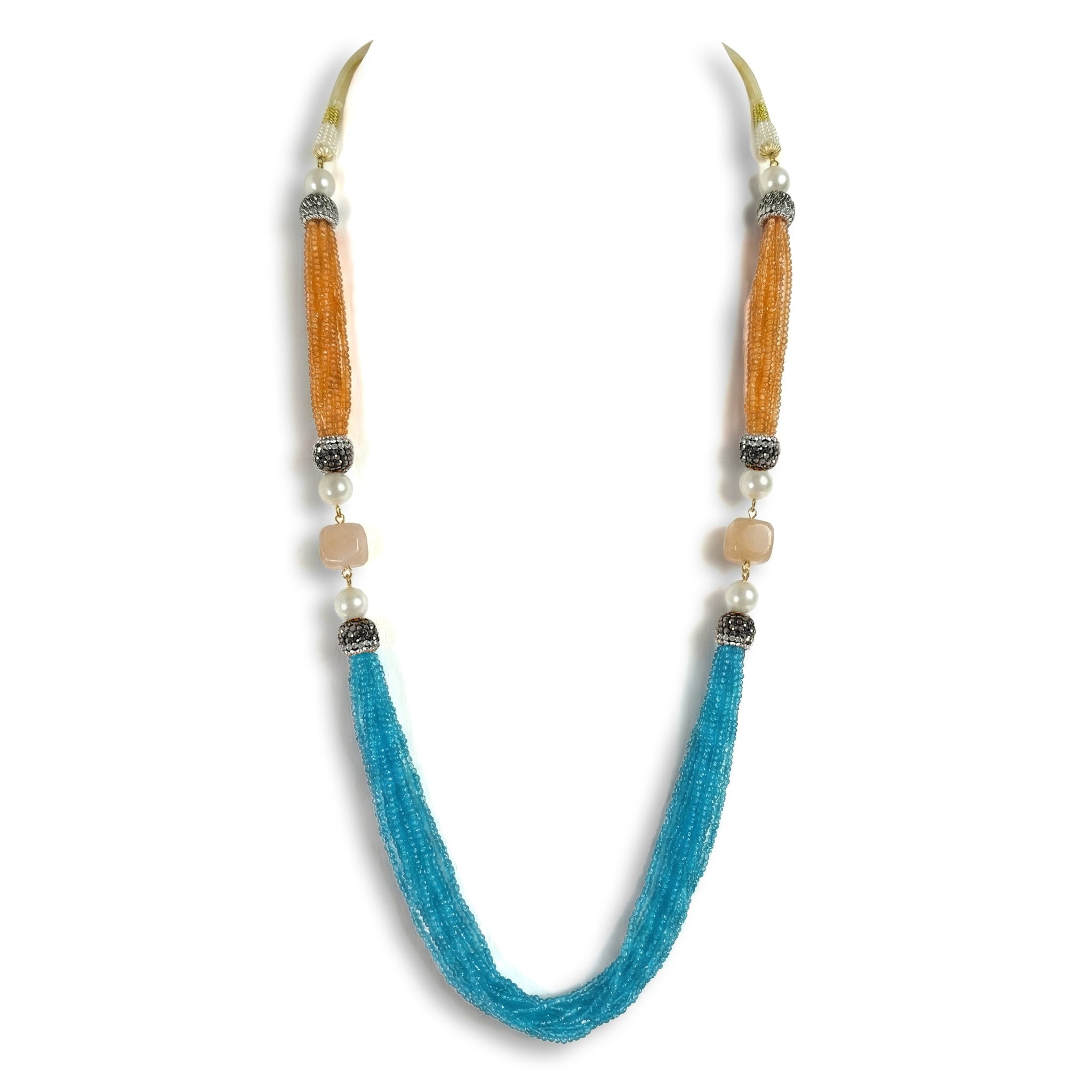 Sanakadi Celebration Long Necklace - Premium Designer jewelry for Women and Girls, Seed Beads & Crystal tassel SL-2007 Main image