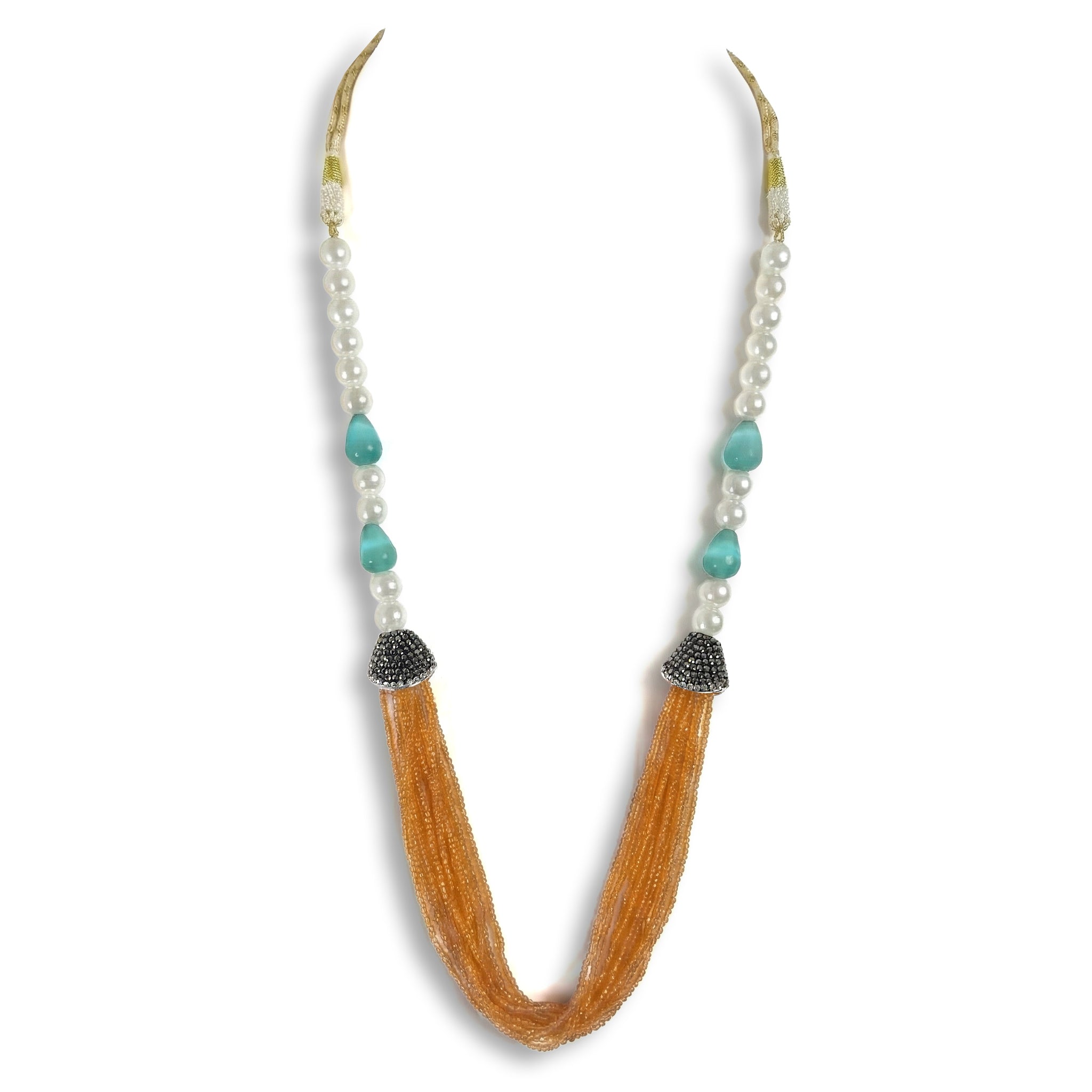 Sanakadi Pearl Route Necklace - Premium Designer jewelry for Women and Girls, Seed Beads & Crystal tassel SL-2017 Main image