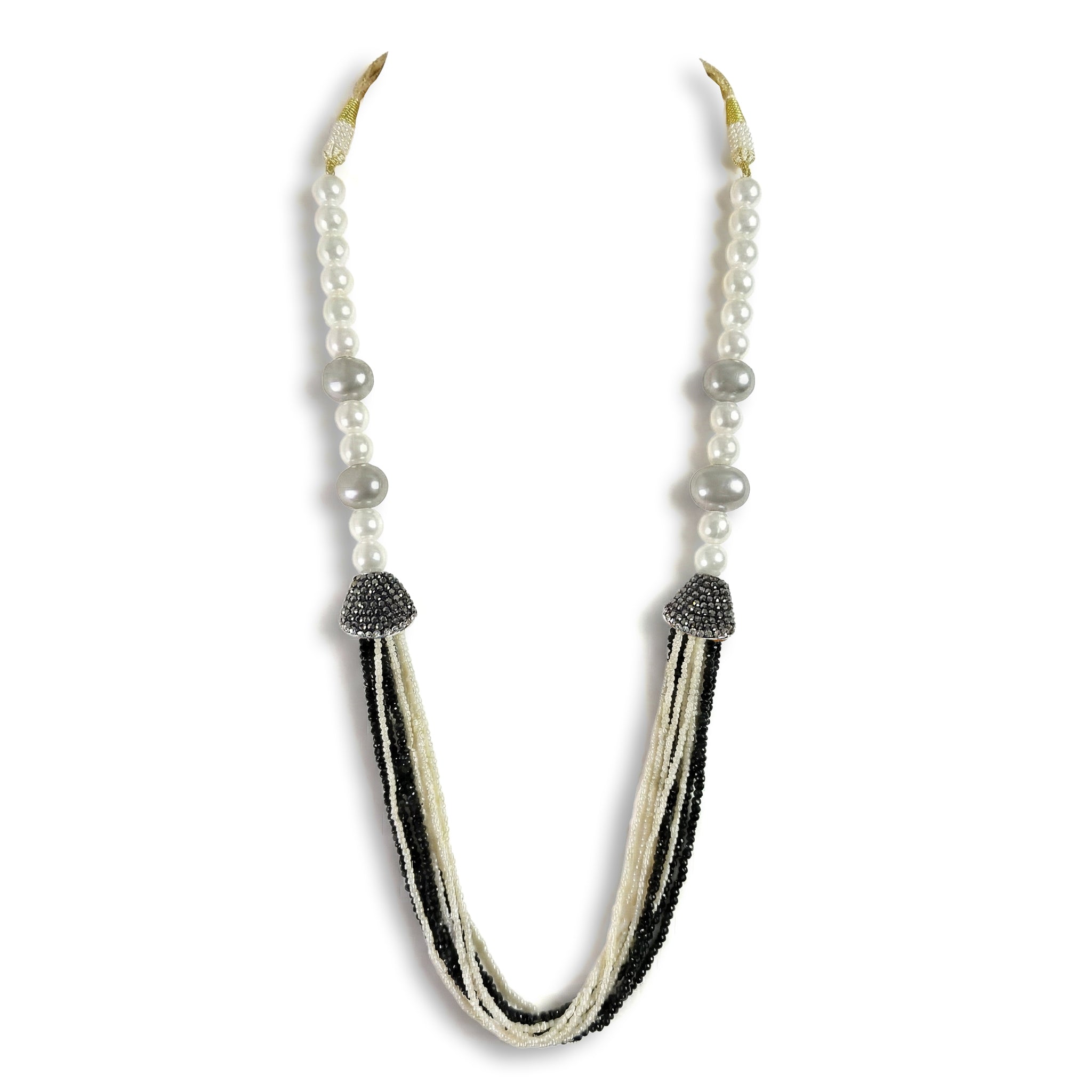 Sanakadi Pearl Route Necklace - Premium Designer jewelry for Women and Girls, Seed Beads & Crystal tassel SL-2018 Main image