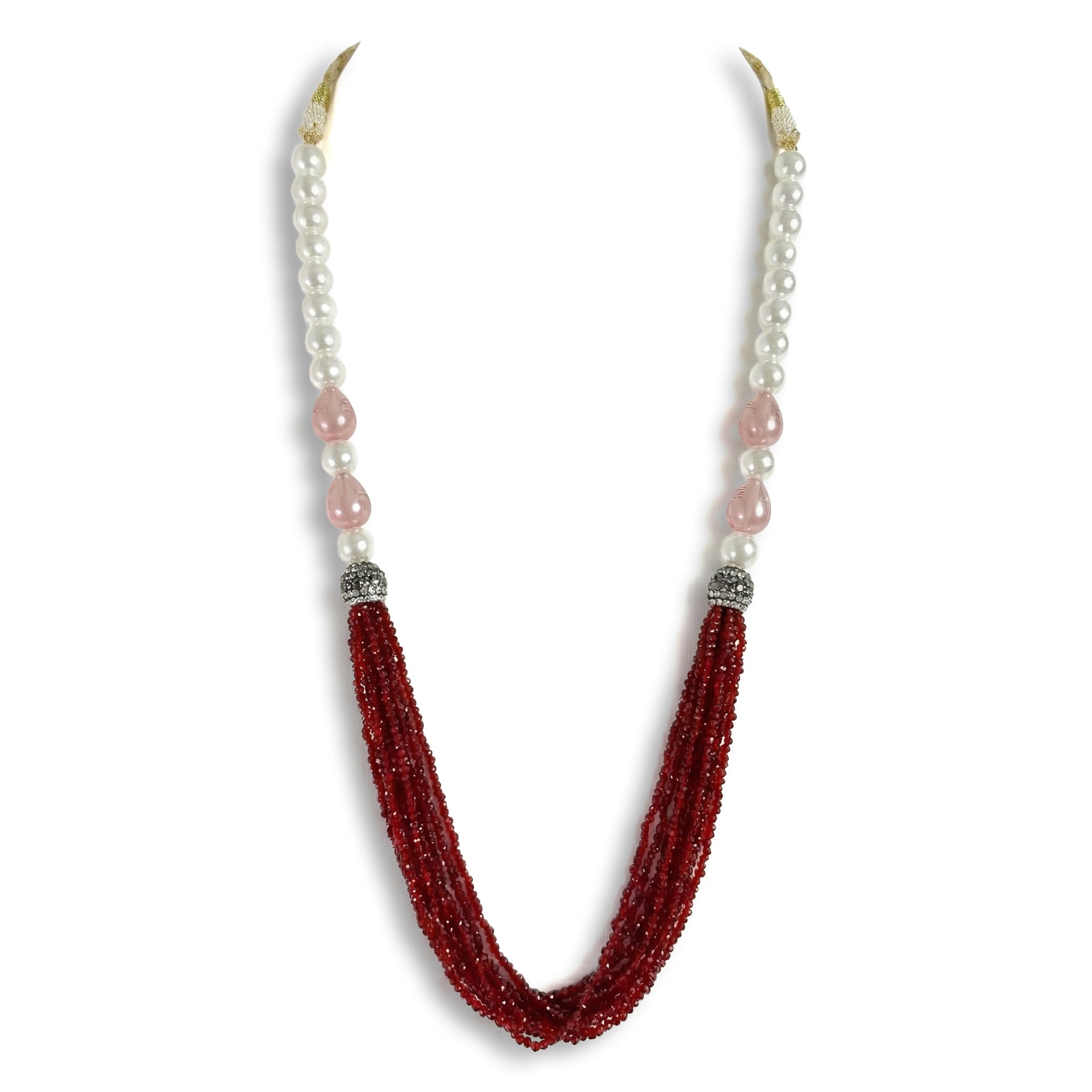 Sanakadi Pearl Route Necklace - Premium Designer jewelry for Women and Girls, Seed Beads & Crystal tassel SL-2024 Main image