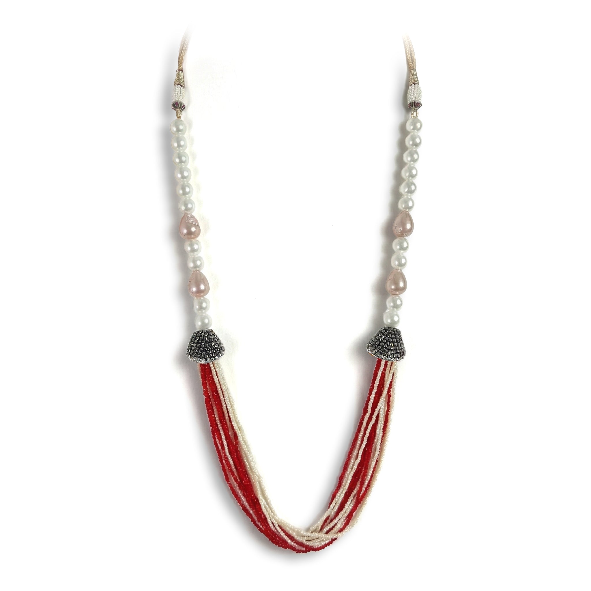 Sanakadi Pearl Route Necklace - Premium Designer jewelry for Women and Girls, Seed Beads & Crystal tassel SL-2030 Main image