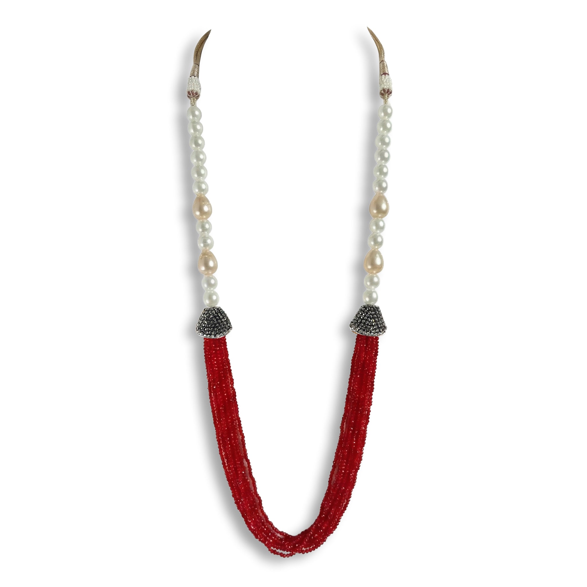 Sanakadi Pearl Route Necklace - Premium Designer jewelry for Women and Girls, Seed Beads & Crystal tassel SL-2032 Main image