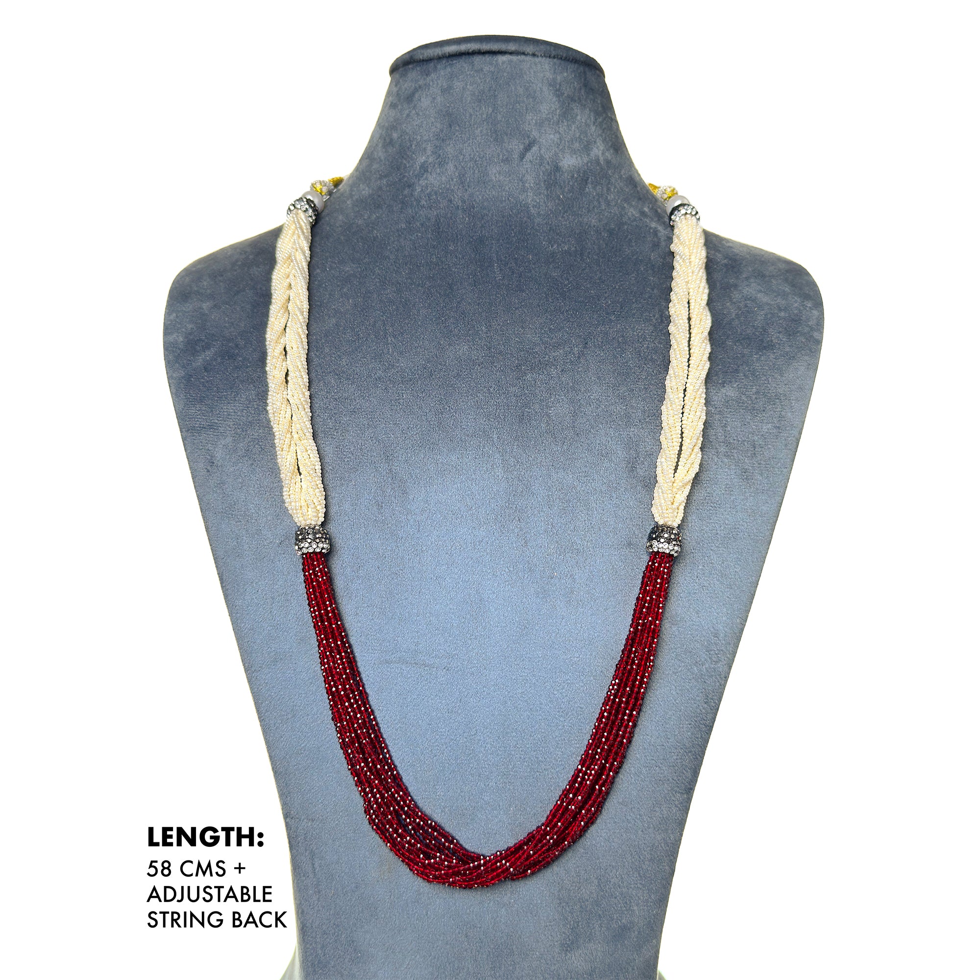 Sanakadi Cascade Long Necklace - Premium Designer Jewelry for Women and Girls, Ethnic fashion styling for Lehenga, Sari and Party outfits, Gift for Her Secondary image