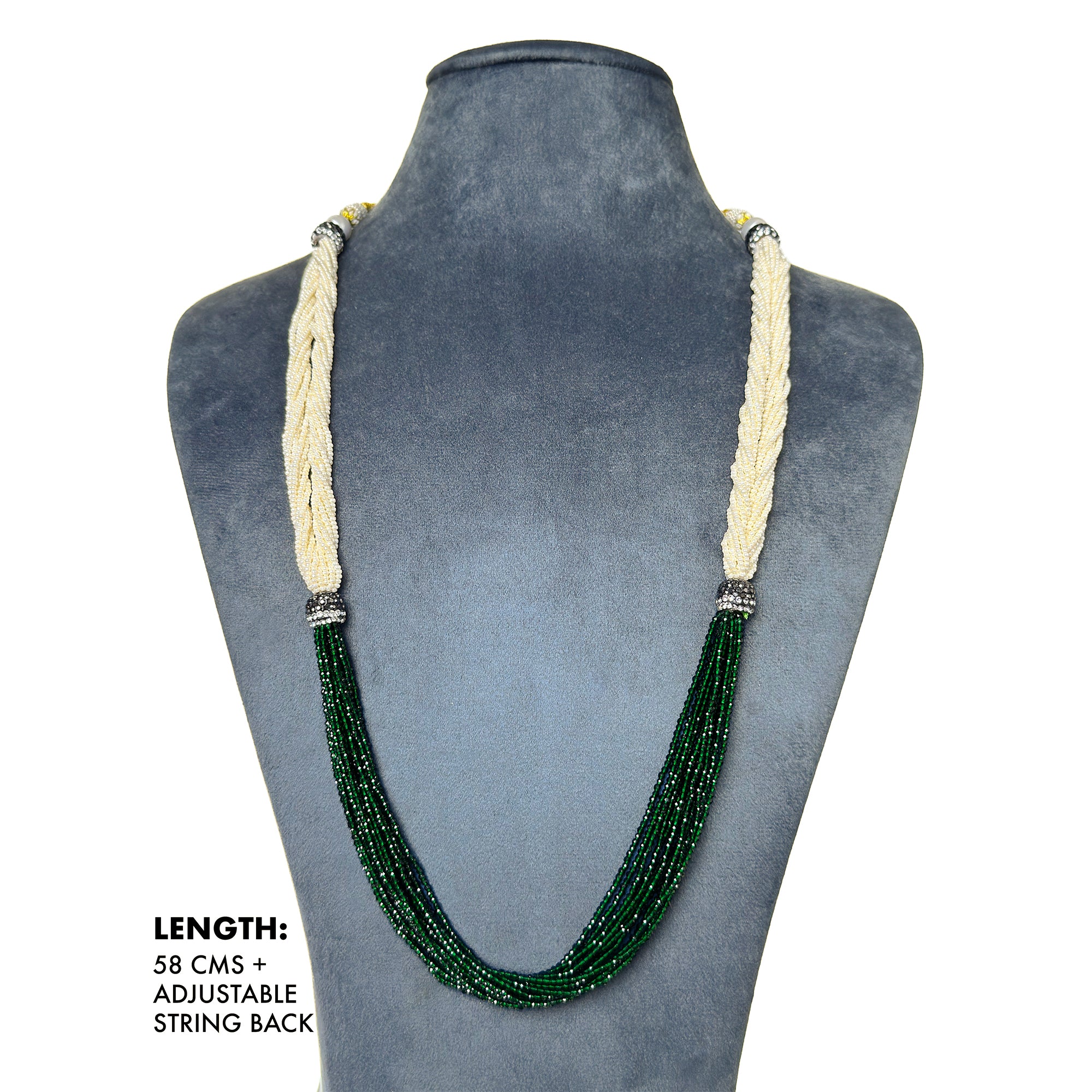 Sanakadi Cascade Long Necklace - Premium Designer Jewelry for Women and Girls, Ethnic fashion styling for Lehenga, Sari and Party outfits, Gift for Her Secondary image