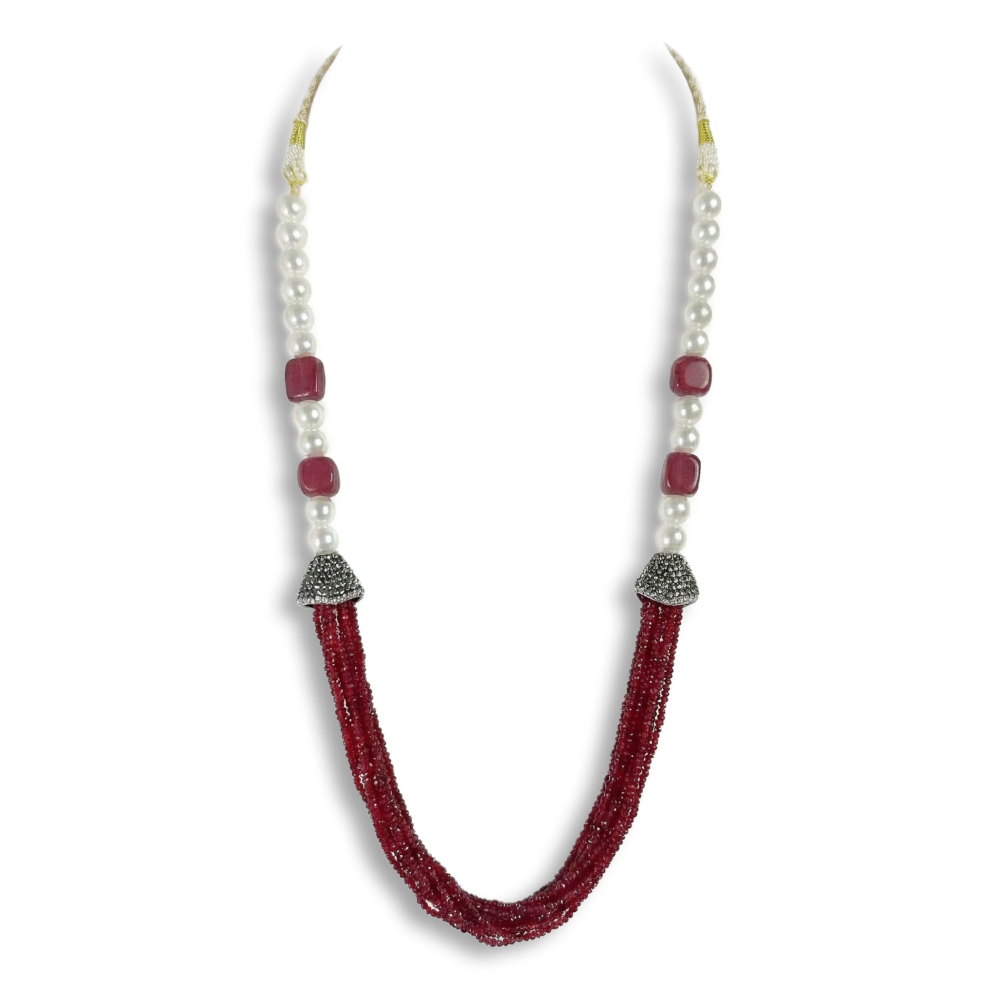 Sanakadi Pearl Route Necklace - Premium Designer jewelry for Women and Girls, Seed Beads & Crystal tassel SL-2039 Main image