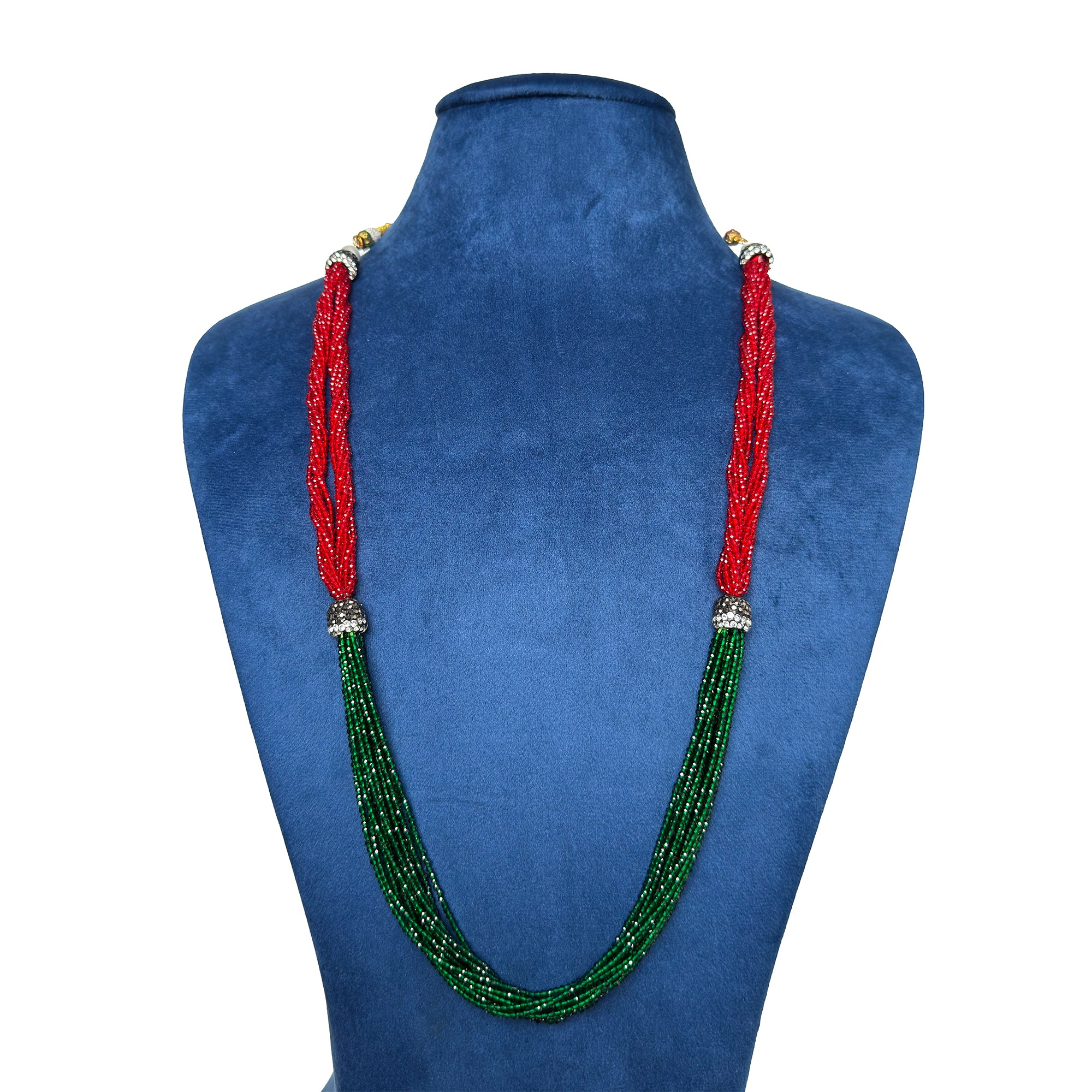 Sanakadi Cascade Long Necklace - Premium Designer Jewelry for Women and Girls, Ethnic fashion styling for Lehenga, Sari and Party outfits, Gift for Her Secondary image