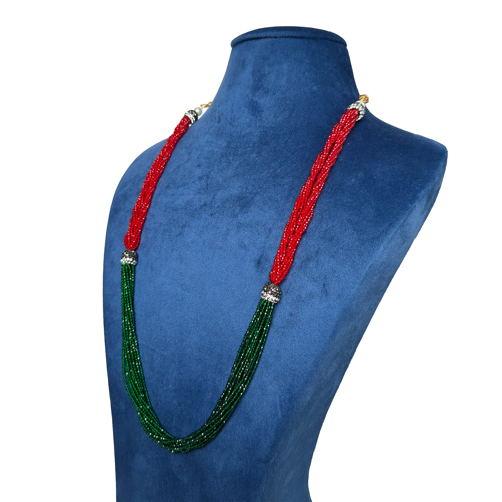 Sanakadi Cascade Long Necklace - Premium Designer Jewelry for Women and Girls, Ethnic fashion styling for Lehenga, Sari and Party outfits, Gift for Her